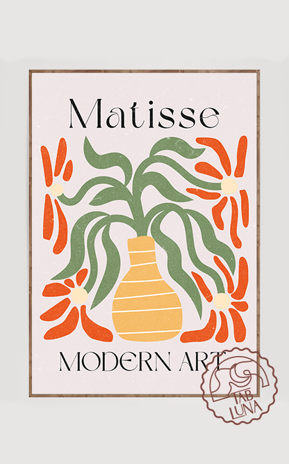 Matisse Dokunuşuyla Modern Çiçekler Poster