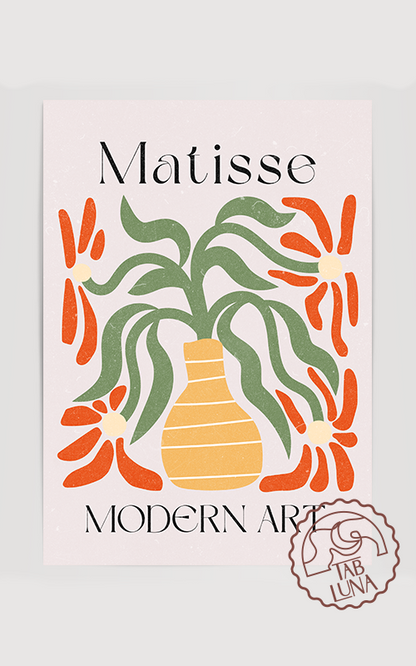 Matisse Dokunuşuyla Modern Çiçekler Poster